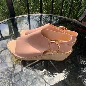 Catherine Malandrino Taupe Wedge Sandals Size 10